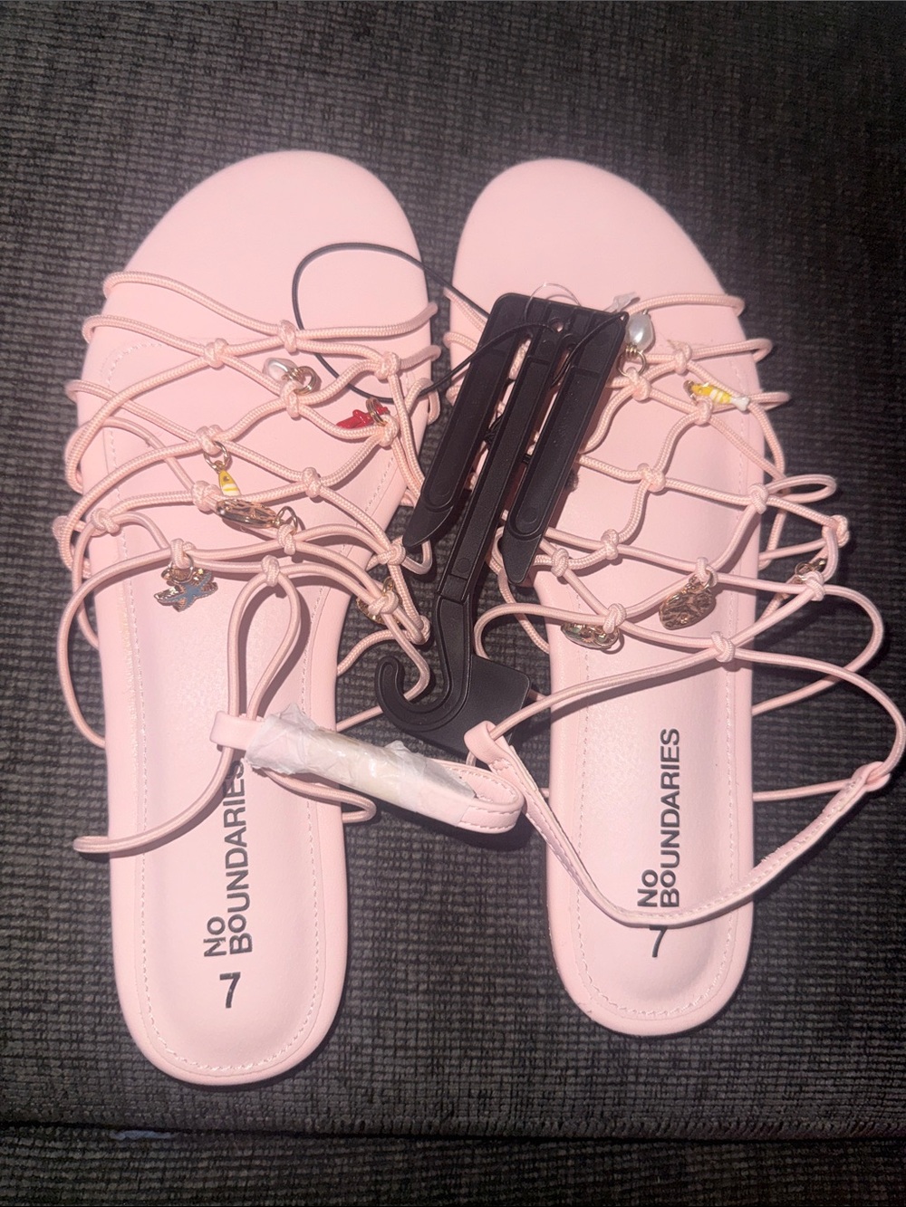 No Boundaries Pink Lace-Up Gladiator Flat Sandals